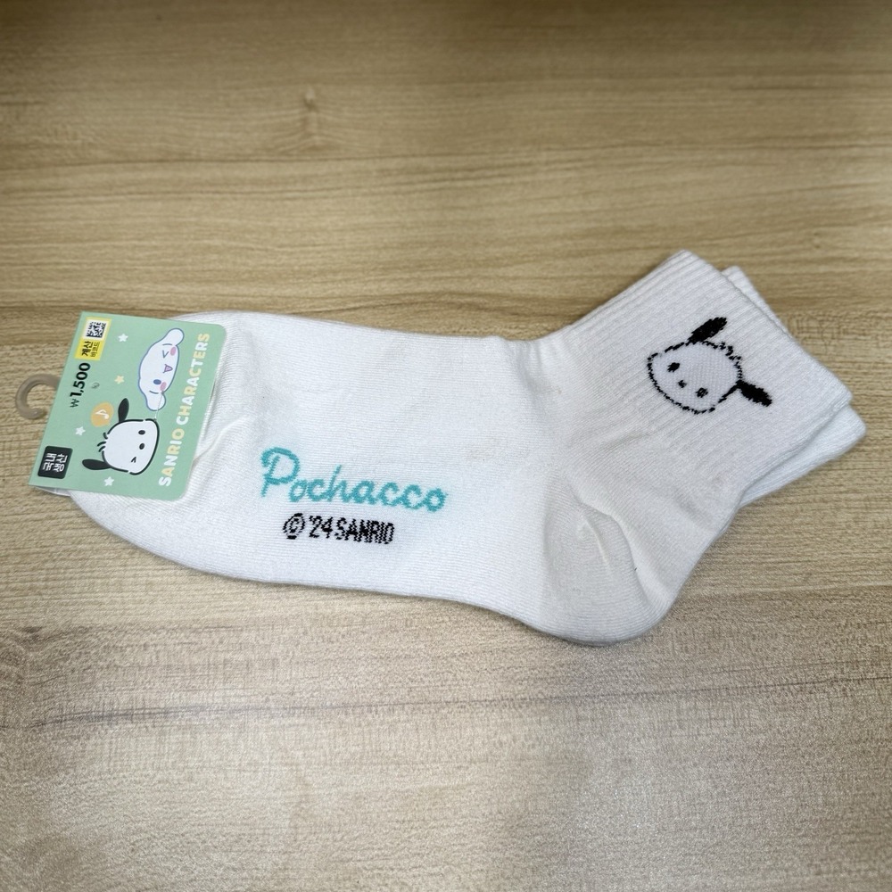 Sanrio Pochacco Crew Socks Women's Kawaii‎ Gift Korea Exclusive White